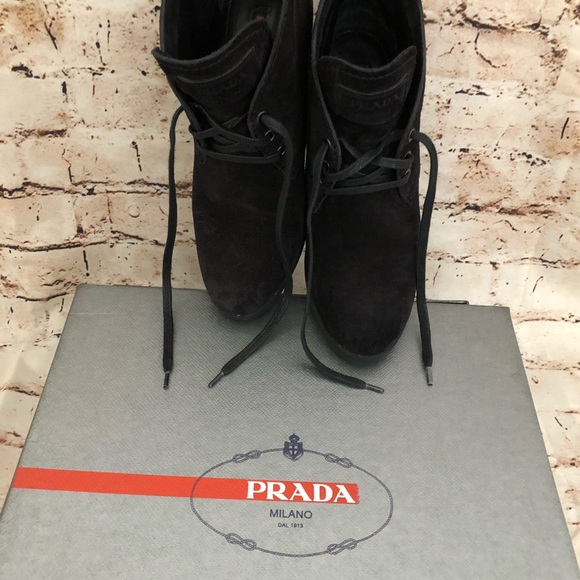 Prada suede wedge booties - Picture 4 of 8